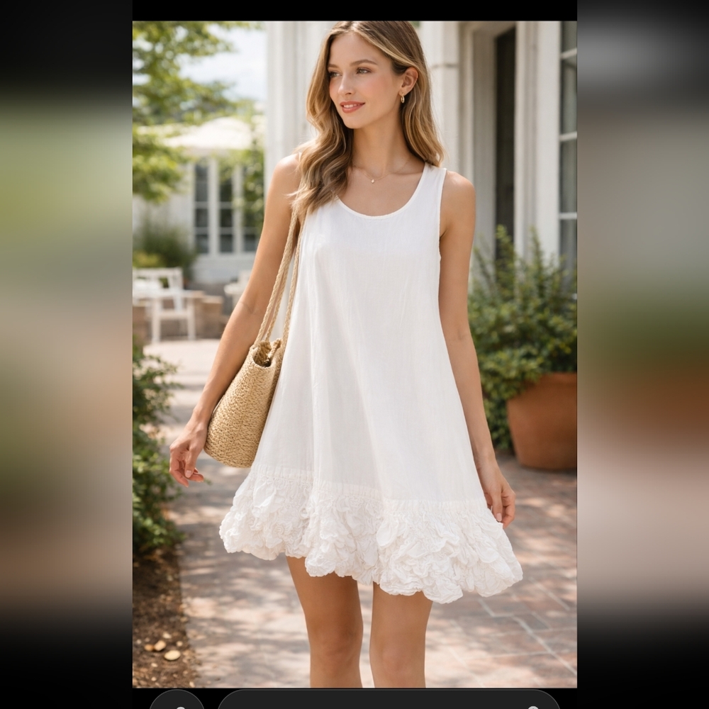 Boho Babydoll Mini Dress Free People Vibes Tulip Cottagecore Ruffle Hem Small